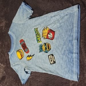 Boys wonder nation blue tee with patches size L (10/12)